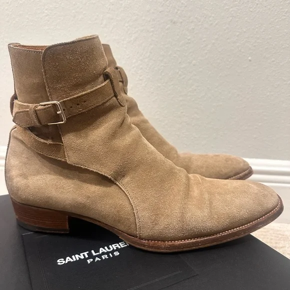 Saint Laurent | Shoes | Saint Laurent Tan Suede Mens Boots  display picture 3